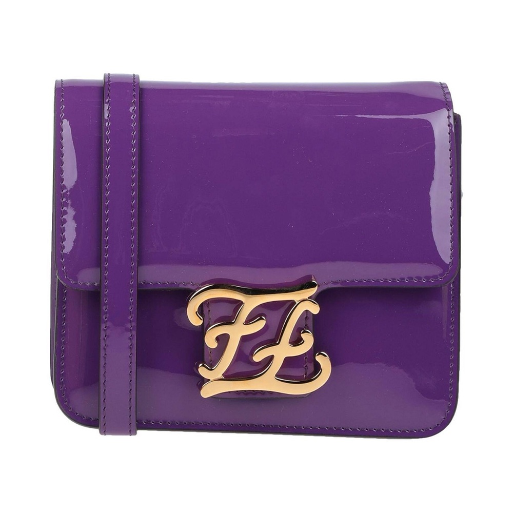 NWT Fendi baguette purple Vitello vernice patent Leather Bag Handbag